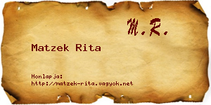 Matzek Rita névjegykártya