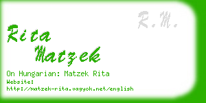 rita matzek business card